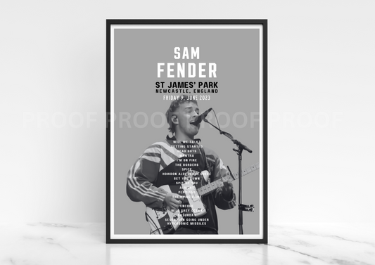 Sam Fender Inspired St James Park 2023 / Music Legend / Music Poster /