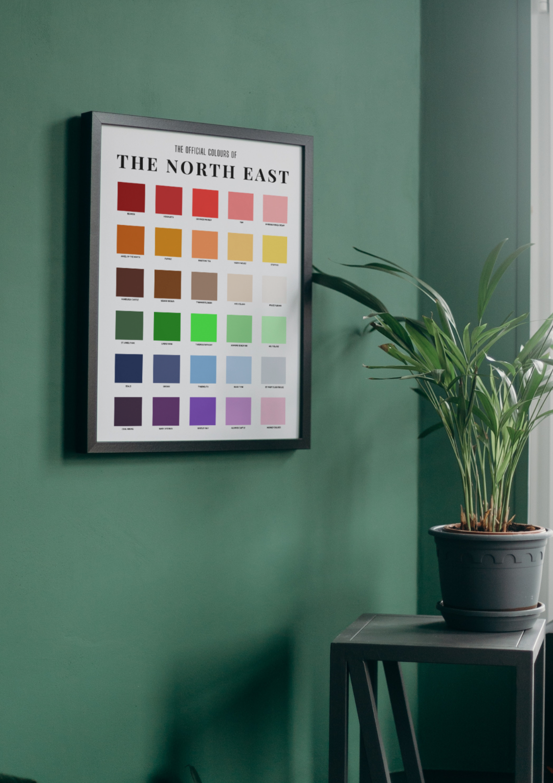 The Official Colours Colour Chart of The North East Poster / A3 A4 A5