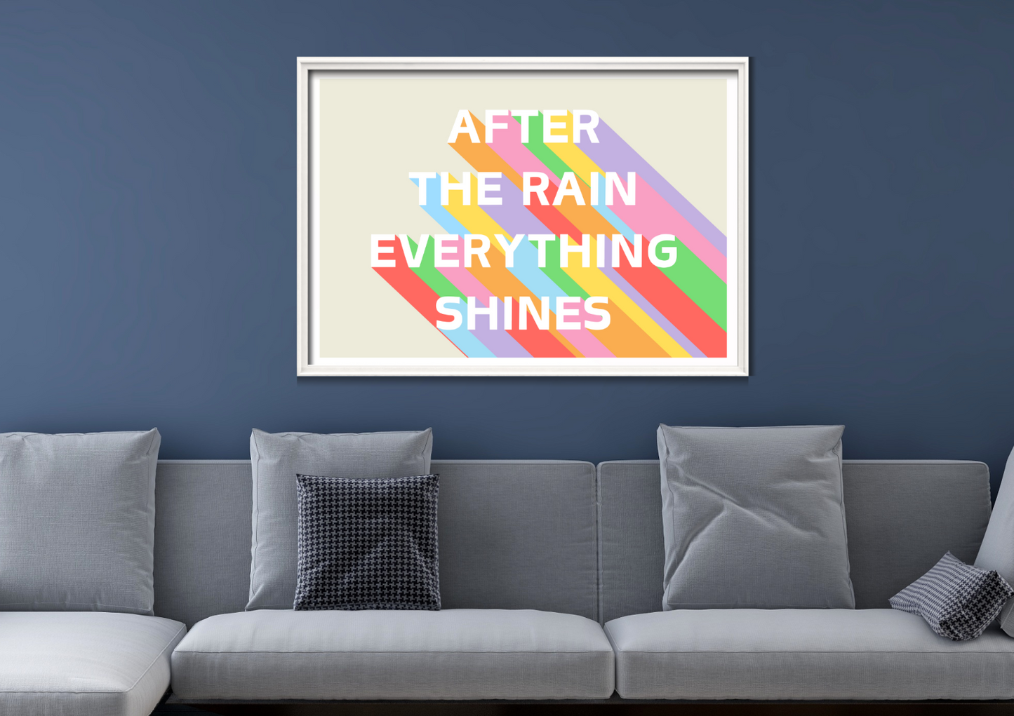 After The Rain It Always Shines Art Fun Colourful Print Poster A5 A4 A3