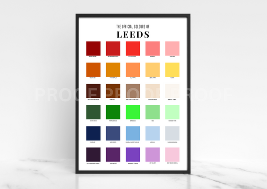 The Official Colour Chart of Leeds Poster / A3 A4 A5