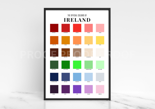 The Official Colour Chart of Ireland Poster / A3 A4 A5