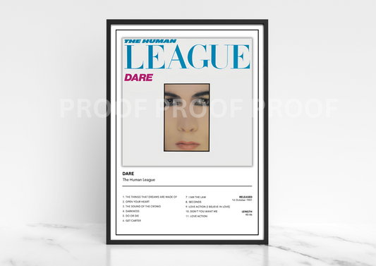 The Human League Dare Album Cover Poster / Music Poster
