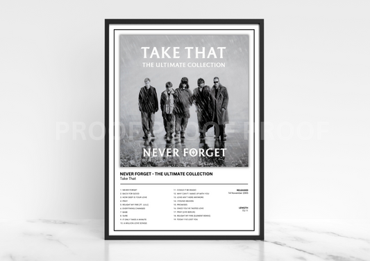 Take That Never Forget Album Single Cover Poster / Music Gift