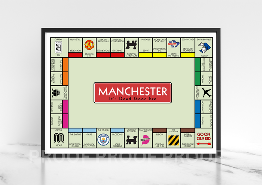Manchester Monopoly Print / A5 A4 A3 / Manchester Art Gift