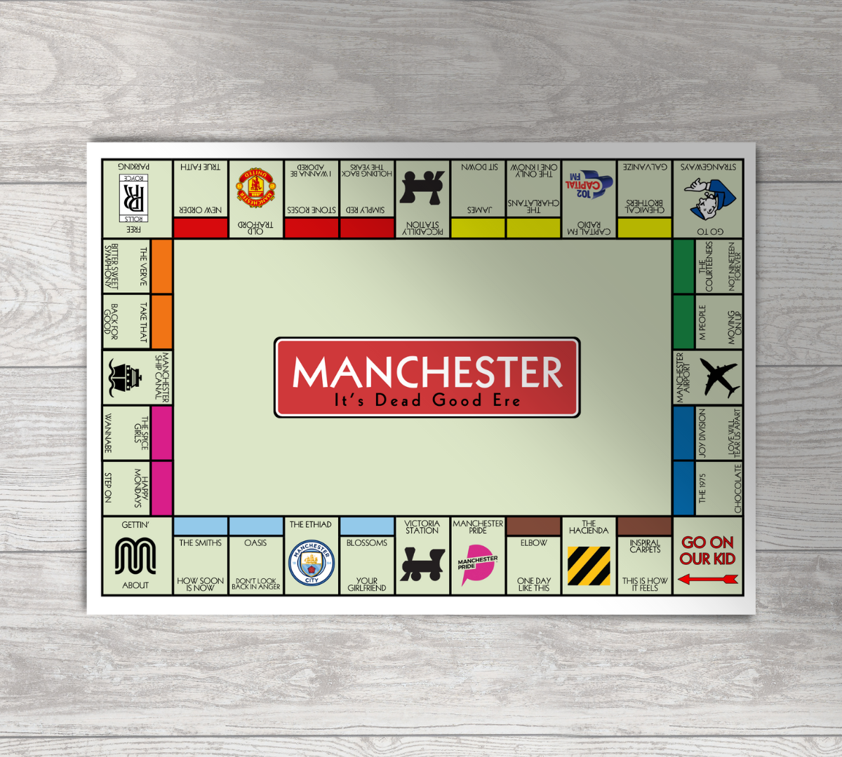 Manchester Monopoly Print / A5 A4 A3 / Manchester Art Gift