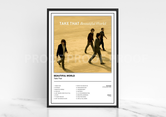 Take That Beautiful World Album Single Cover Poster / Music Gift