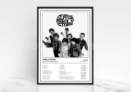Sly & The Family Stone Family Affair Album Single Cover Poster / Music Poster