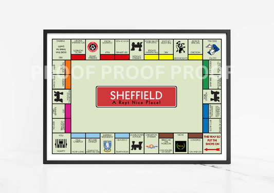 Sheffield Monopoly Print / A5 A4 A3 / Sheffield Art Gift