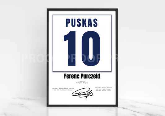 Puscas Football Stats Print / Football Legends Poster / Football Gift