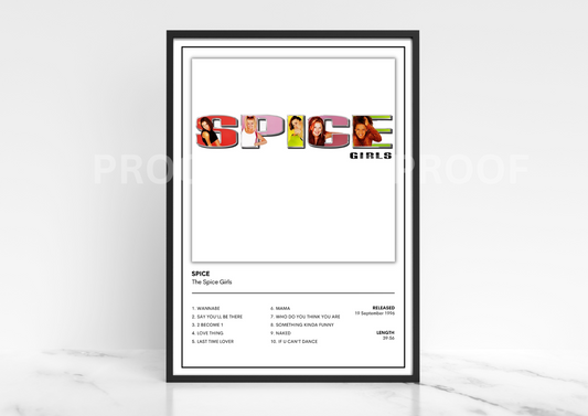 The Spice Girls - Spice Album Single Cover Poster / Music Poster