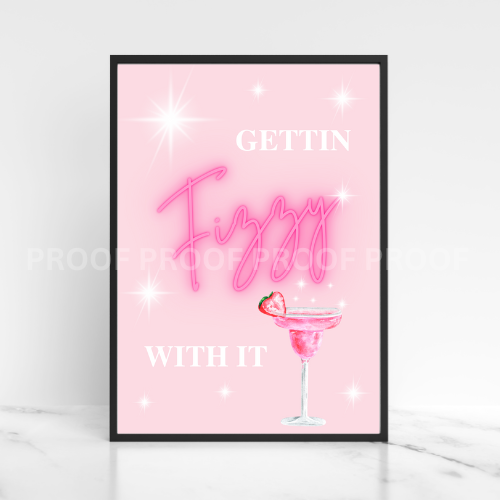 Gettin' Fizzy with it Print Kitchen Humour Art Poster Art A5 A4 A3