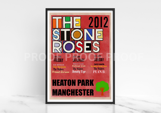 Stone Roses Heaton Park  / Ian Brown Poster / Music Legend / Music Poster