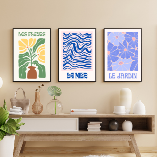 French Prints Modern Wall Art Floral Nature Print Poster A5 A4 A3