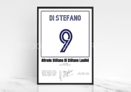 Di Stefano Football Stats Print / Football Legends Poster / Football Gift