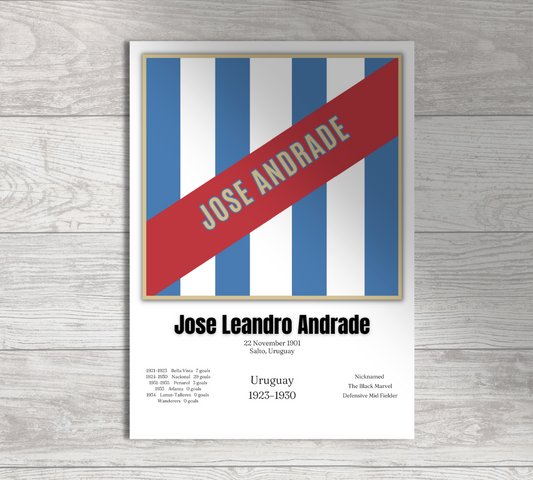 Jose Leandro Andrade Football Stats Print / Football Poster Football Gift