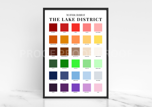 The Official Colour Chart of The Lake District Poster / A3 A4 A5