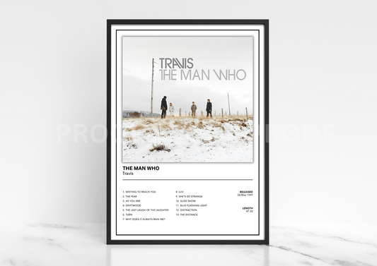 Travis The Man Who Album Single Cover Poster / Music Gift