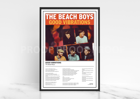 The Beach Boys Good Vibrations Album Single Cover Poster / Music Gift