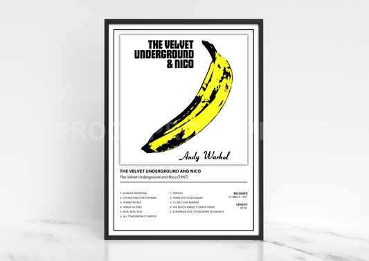 The Velvet Underground and Nico Music Singles Poster / Music Gift Christmas Gift